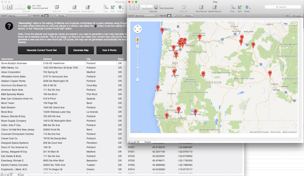 FileMaker mapping