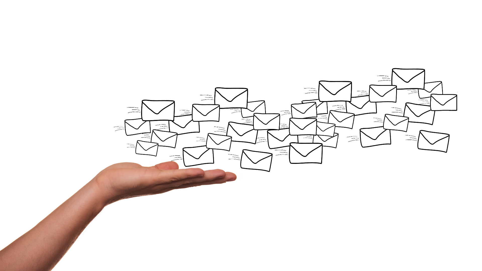 hand sending email