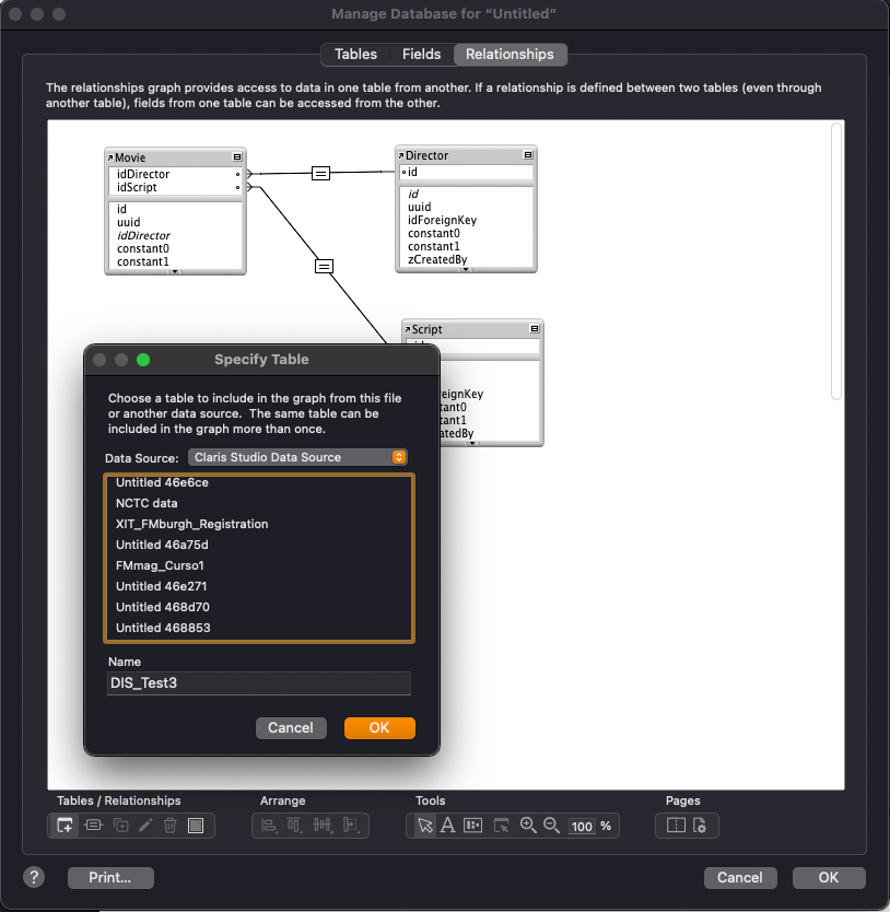 Utiliser une source de données de Claris Studio dans Claris Pro