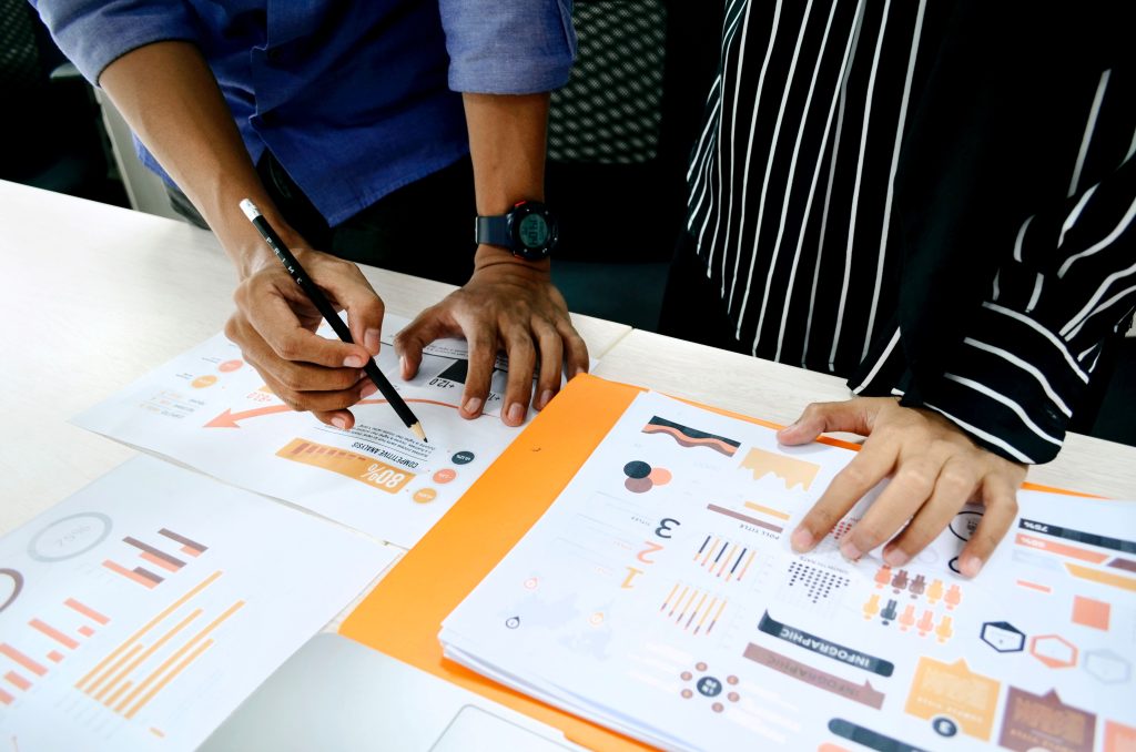 Data visuals shown in different graph formats