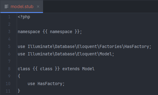 fichier modèle de stubs laravel
