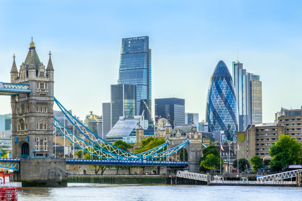 Tower Bridge and Financial District of London London web development