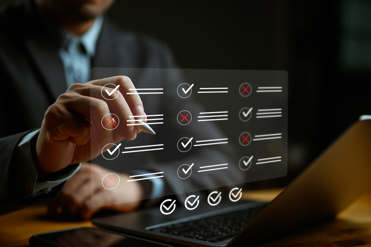 quality control, checklist steps quality selection with quality assurance improvement. inspection, qa, qc, standardization, certification. compliance to regulations products, service and standards.