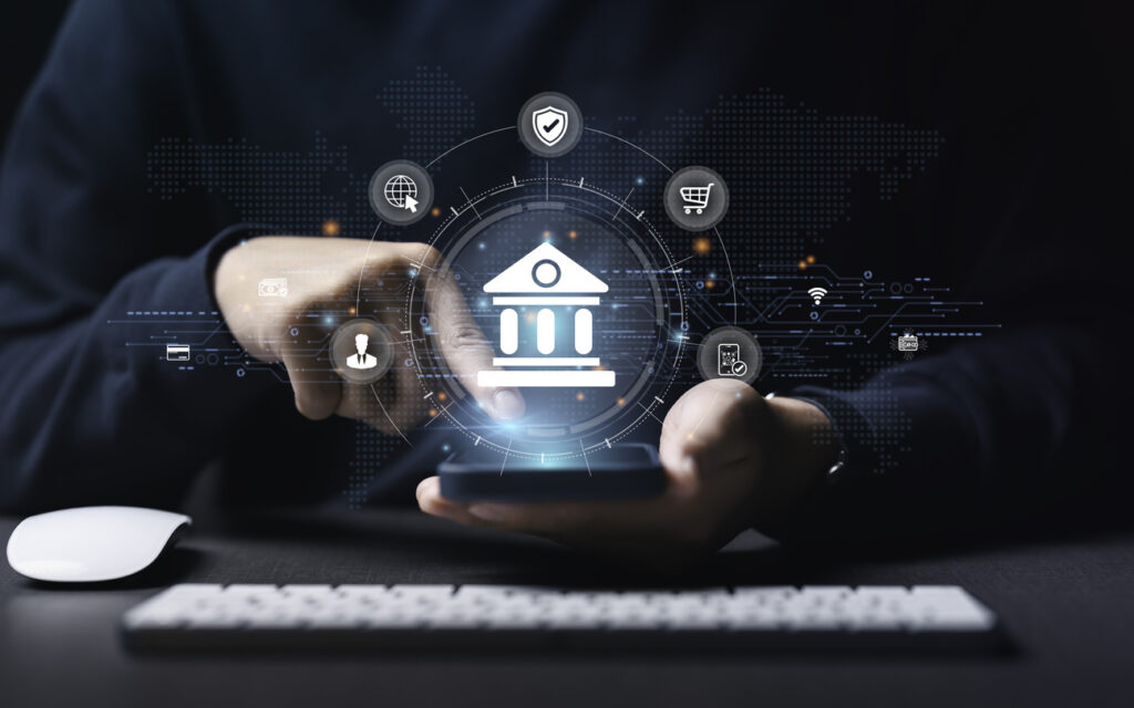 businesses use smartphones with online banking digital technology, mobile banking for shopping, payment, finance, bank, account, transfer, credit card, financial and global business online