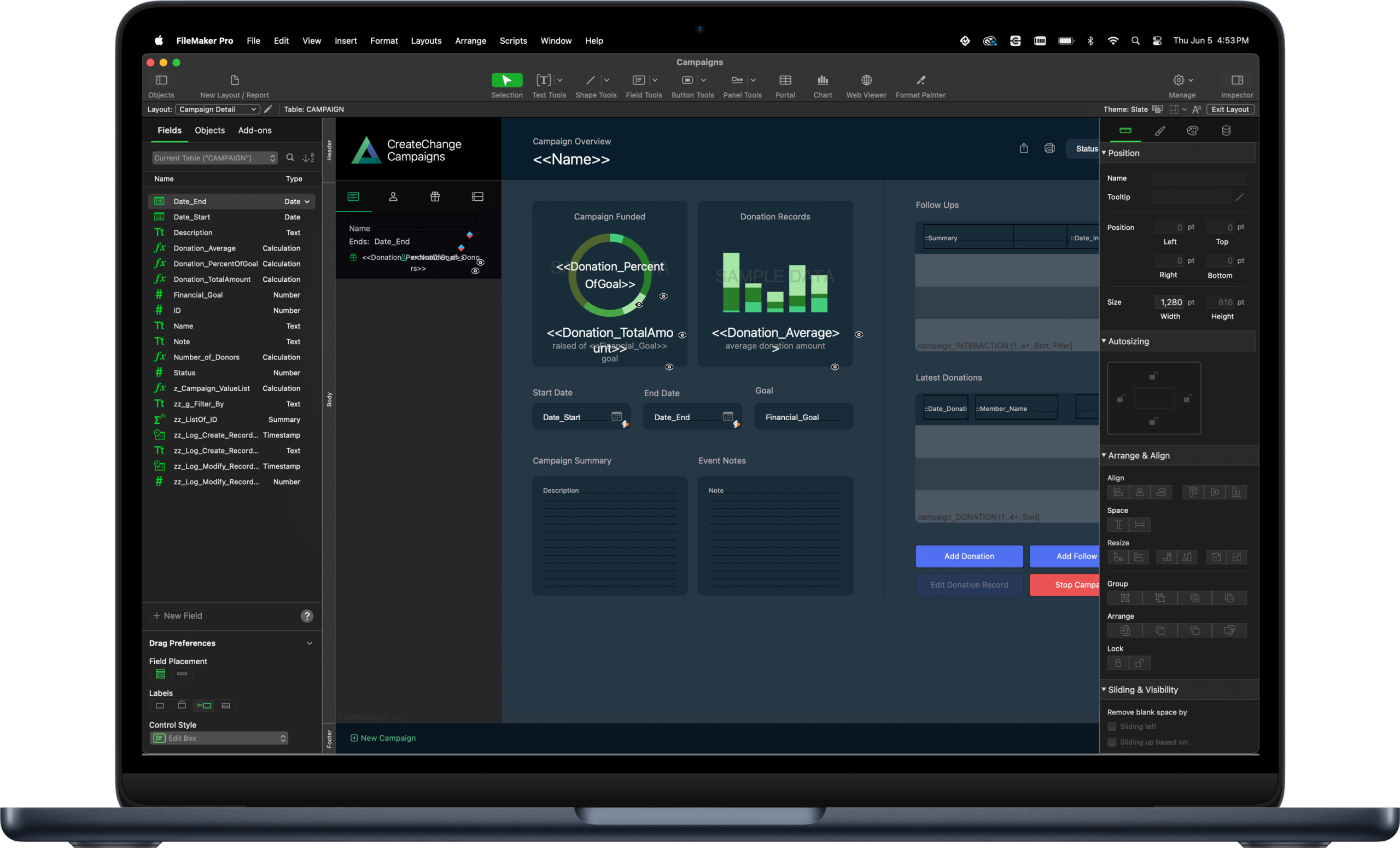 Low-code development with Claris FileMaker for creating custom apps and automating workflows